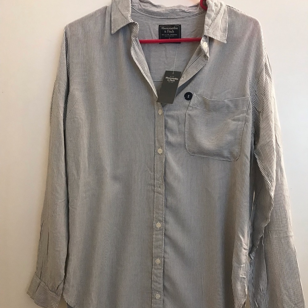 A&F striped button up